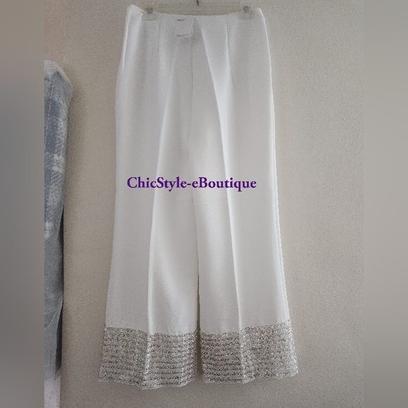 H&M Bead-embellished Top.TOP ONLY White BNWT. Pants Separately sold NO LOW BALL! - Picture 15 of 15